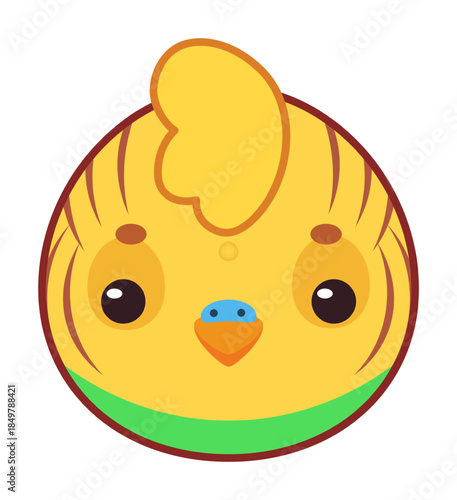Cute cartoon budgerigar head vector illustration