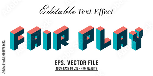 Fairplay Text Effect Style. Editable Text Effect Style sport college.