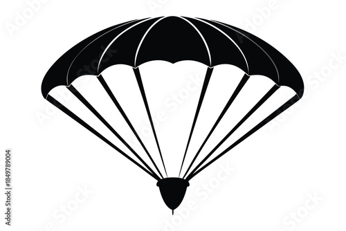 parachute silhouette line art vector illustration