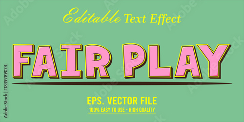 Fairplay Text Effect Style. Editable Text Effect Style sport college.