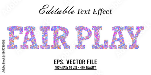 Fairplay Text Effect Style. Editable Text Effect Style sport college.