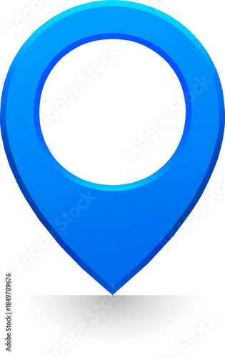 Blue location pin pointing position on map