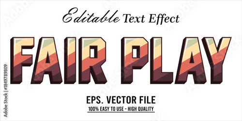 Fairplay Text Effect Style. Editable Text Effect Style sport college.