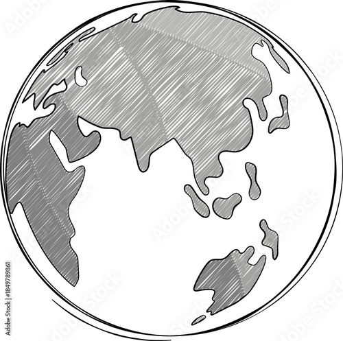 Hand drawn Earth showing global connection concept