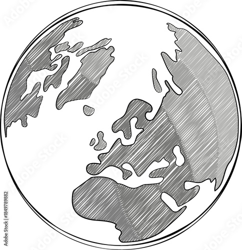Global world map drawing earth continent illustration
