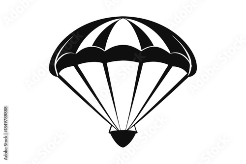 parachute silhouette line art vector illustration