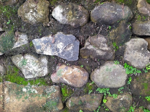 stone wall texture. stone patterns on building foundations