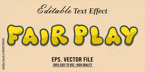 Fairplay Text Effect Style. Editable Text Effect Style sport college.