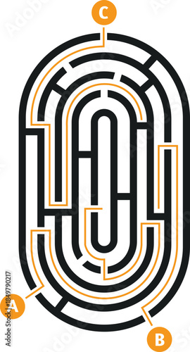 Solving complex maze finding clear path to solution