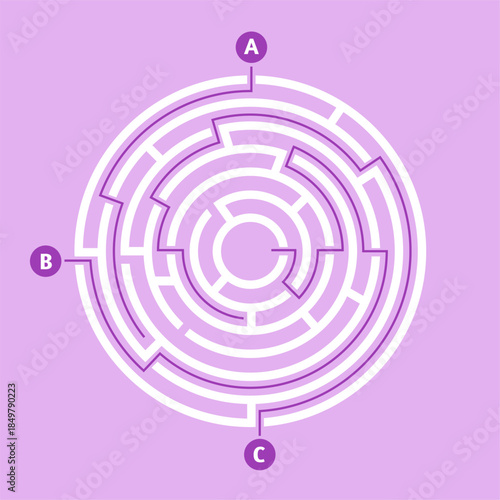 Solving complex circular maze finding correct path