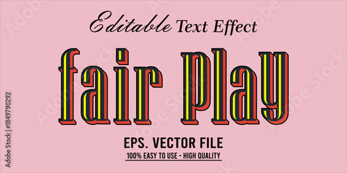 Fairplay Text Effect Style. Editable Text Effect Style sport college.
