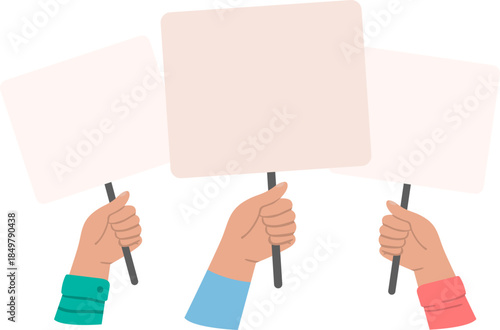 Holding blank signs during protest or demonstration