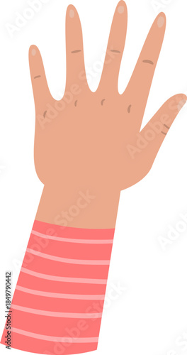 Hand showing five fingers palm away gesture