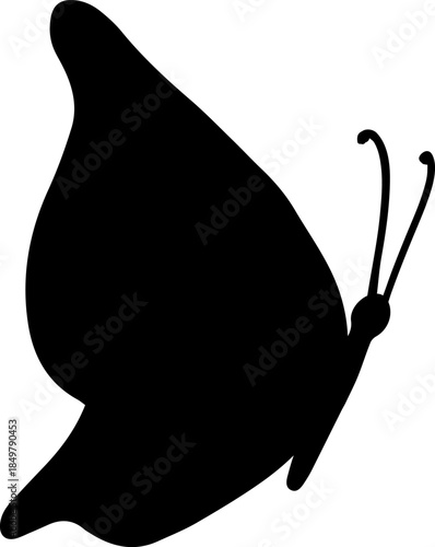 Butterfly silhouette flying side view graphic element