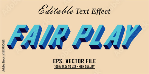 Fairplay Text Effect Style. Editable Text Effect Style sport college.