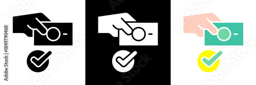 Payment Done Icon Set Glyph vector Illustration 