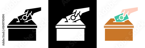 Savings Box Icon Set Glyph vector Illustration 