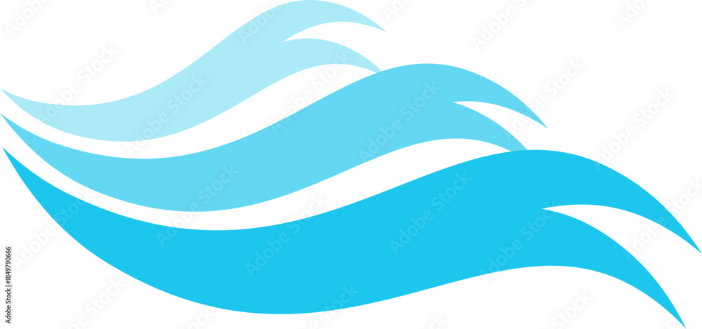 Fototapeta premium Abstract blue waves creating fluid stream movement
