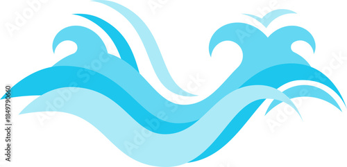 Abstract blue ocean waves splashing water background