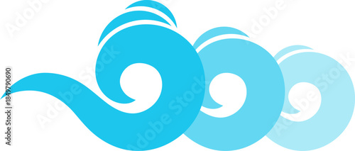 Abstract blue waves flowing water ripple design