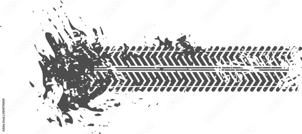 Naklejka premium Grungy tire track showing mud splash texture