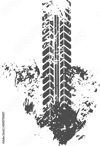 Grunge tire track print showing dirty off road texture