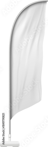 White feather flag banner mockup empty for branding