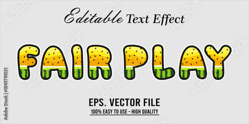 Fairplay Text Effect Style. Editable Text Effect Style sport college.
