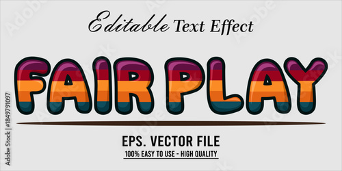 Fairplay Text Effect Style. Editable Text Effect Style sport college.