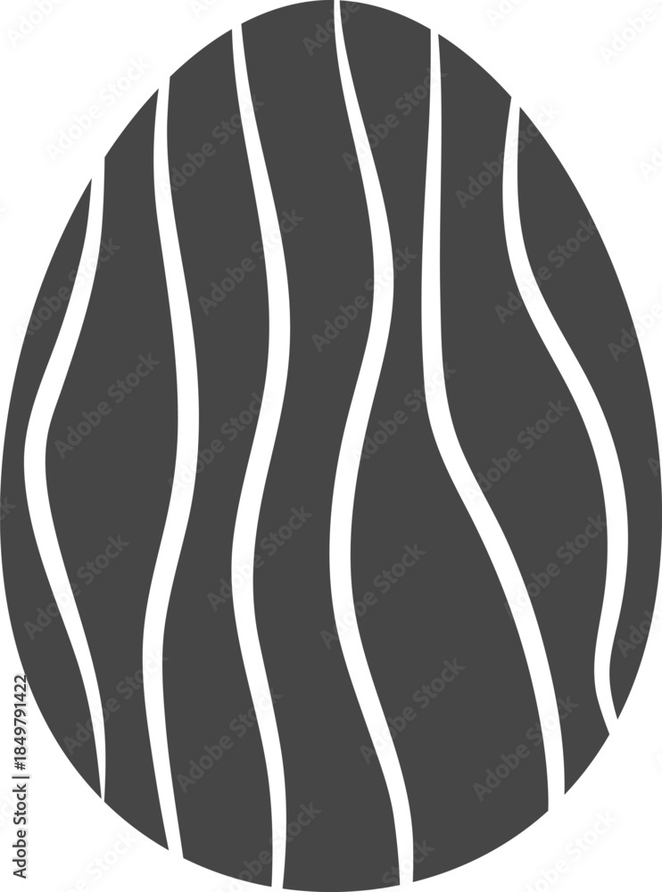 Obraz premium Easter egg icon with wavy line pattern design
