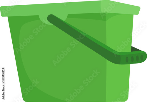 Green plastic cleaning bucket with handle design