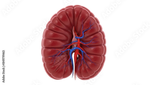 Isolated human organ representing kidney anatomy and health, medical illustration