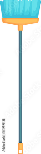 Broom cleaning floor with household tool equipment