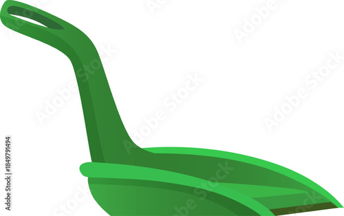Green plastic dustpan cleaning household equipment illustration