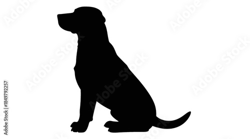Silhouette of a dog sitting.