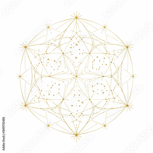 Elegant Golden Mandala Vector on White Background