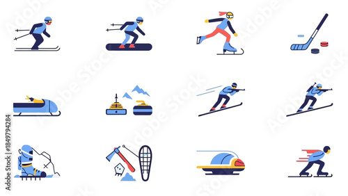 Collection of Winter Sports Icons.