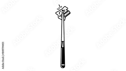 Black and White Golf Club Illustration.