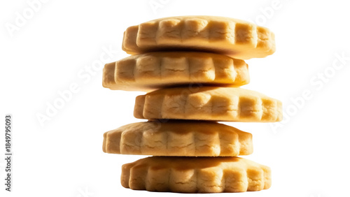 Fotografía Isolated stack of five star-shaped cookies, shortbread biscuits, snacks, confect