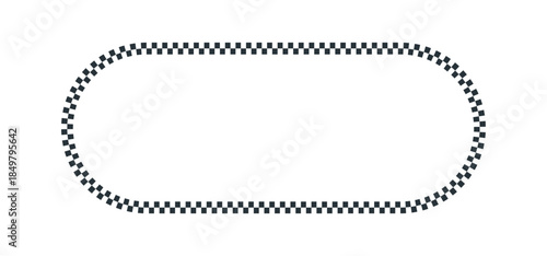 race track frame, rounded oval racetrack, circuit outline,. black and white border for racing motorsport.