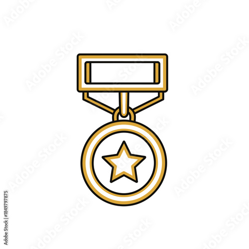 Stylized gold medal illustration symbolizing achievement honor and recognition