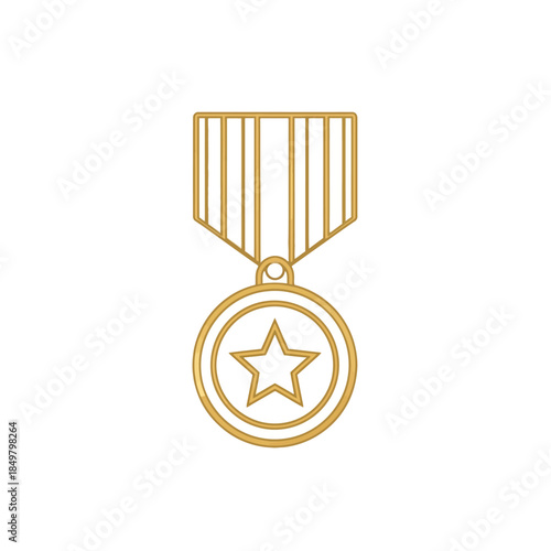 Simple golden emblem with star symbol for outstanding service appreciation render  achievement