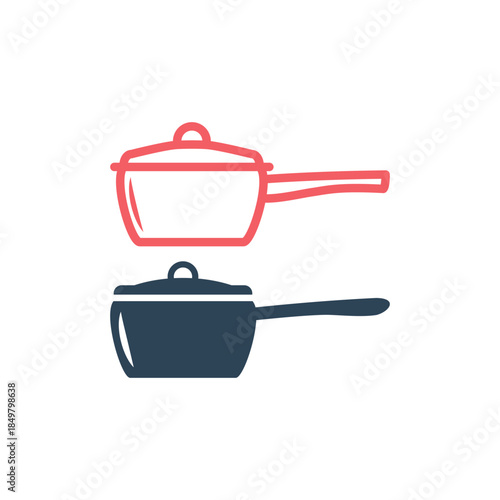 Sauce pan icons set symbol. Premium quality isolated pot element in trendy style.