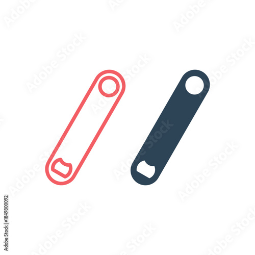 Bottle opener icons set vector sign pictogram isolated on white. Beer opener Symbol, logo illustration.