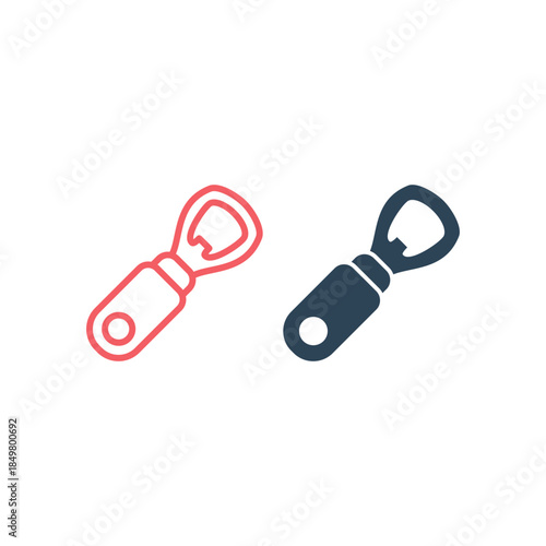 Bottle opener icons set vector sign pictogram isolated on white. Beer opener Symbol, logo illustration.