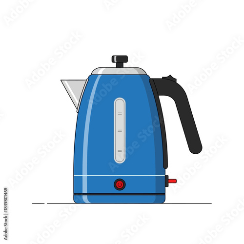 Modern electric kettle with sleek blue design and digital temperature controls for efficient home