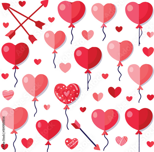 seamless pattern with red hearts