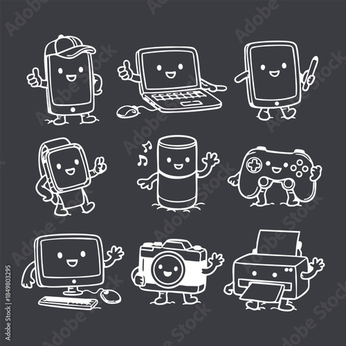 Friendly Gadgets A Hand-Drawn Tech Collection