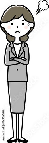 怒るスーツの女性