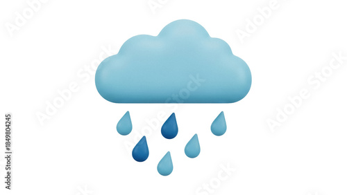 фотографія Isolated Raincloud Icon, Precipitation and Weather Forecast, Stormy Climate and